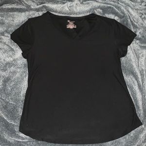 Black Fitted V-neck T-shirt